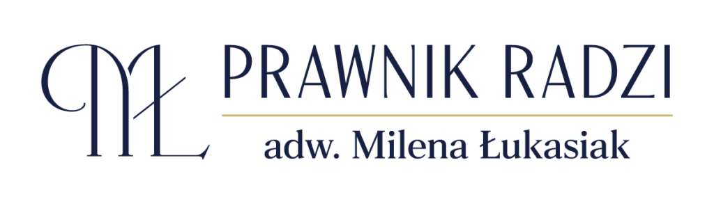 Prawnik radzi adw. Milena Łukasiak - logo poziome