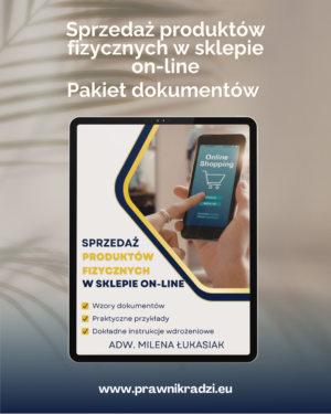 Sprzedaż produktów fizycznych w sklepie on-line - pakiet dokumentów